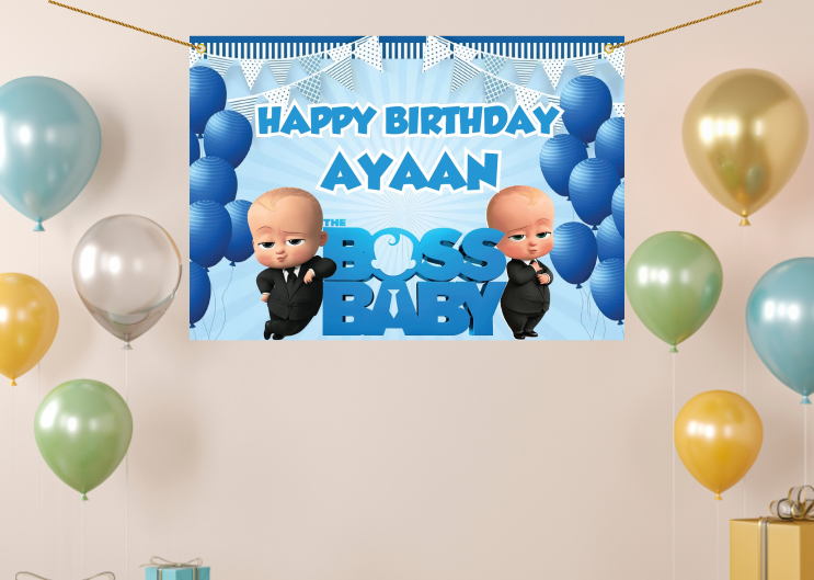 Custom Boss Baby Birthday Backdrop