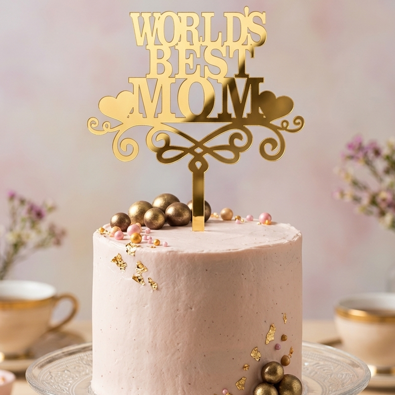 World's Best Mom Cake Topper - MOMCT017