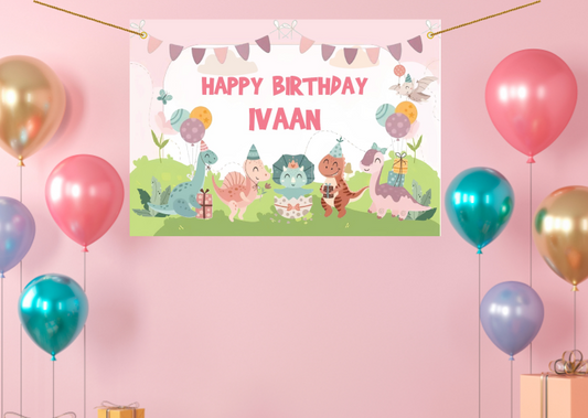 Custom Dinosaur Birthday Backdrop
