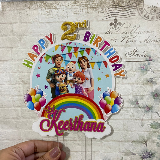 Personalized / Customized Cocomelon Cake Topper with Name