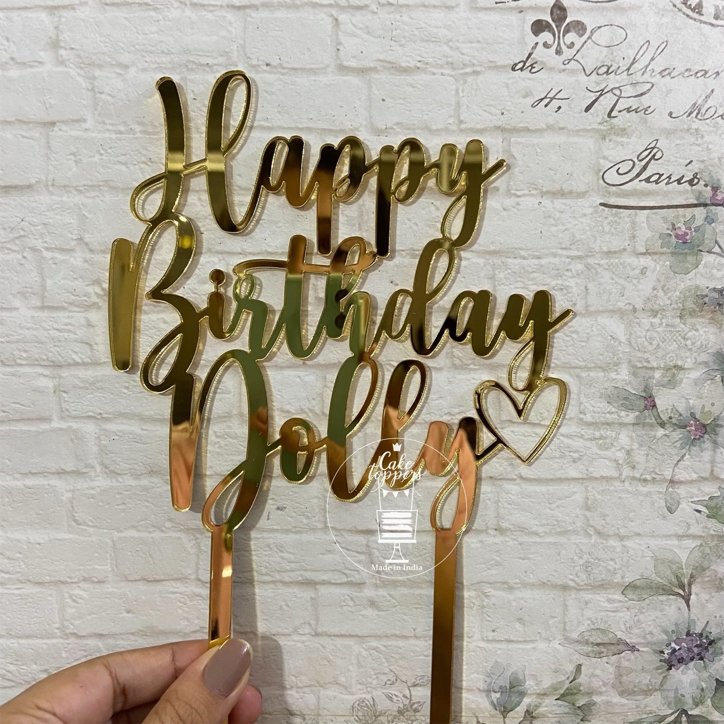 Personalized / Customized Happy Birthday Cake Topper with Name PHBDCT042