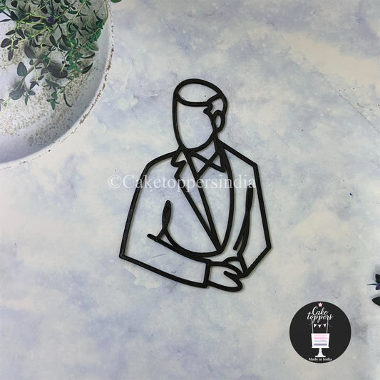 A Line Man Cake Topper - 5 Pcs