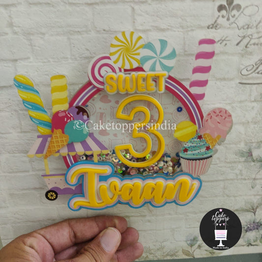 Personalized / Customized Number Candyland, Candy Theme Cake Topper