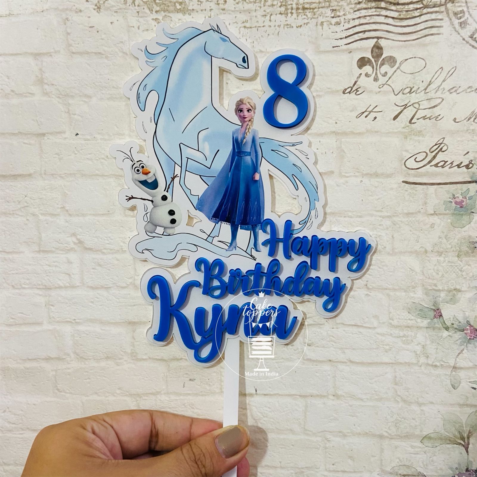 Personalized / Customized Elsa / Frozen Theme Cake Topper with Name PK – Cake  Toppers India