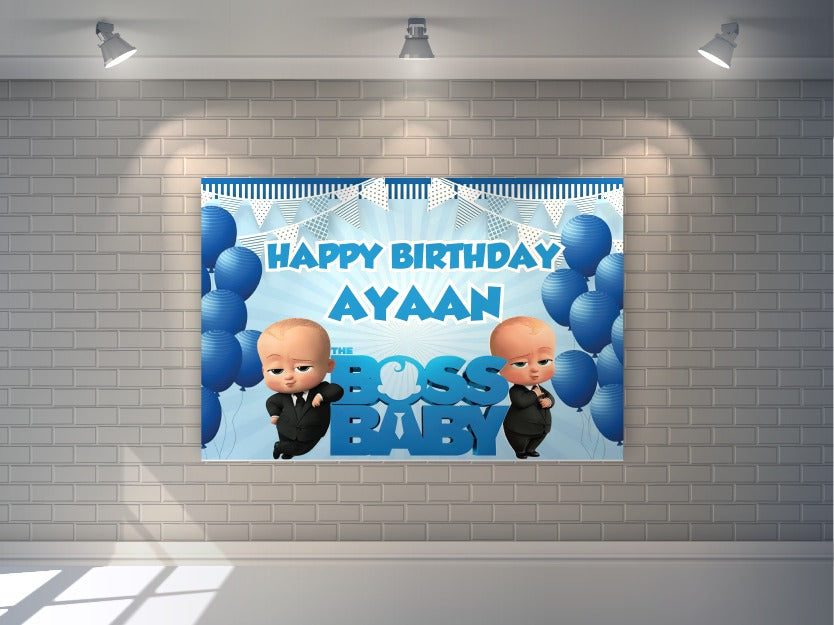 Custom BossBaby Birthday Backdrop | Personalized Party Banner for Kids