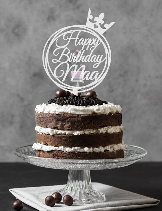 Happy Birthday Maa Cake Topper