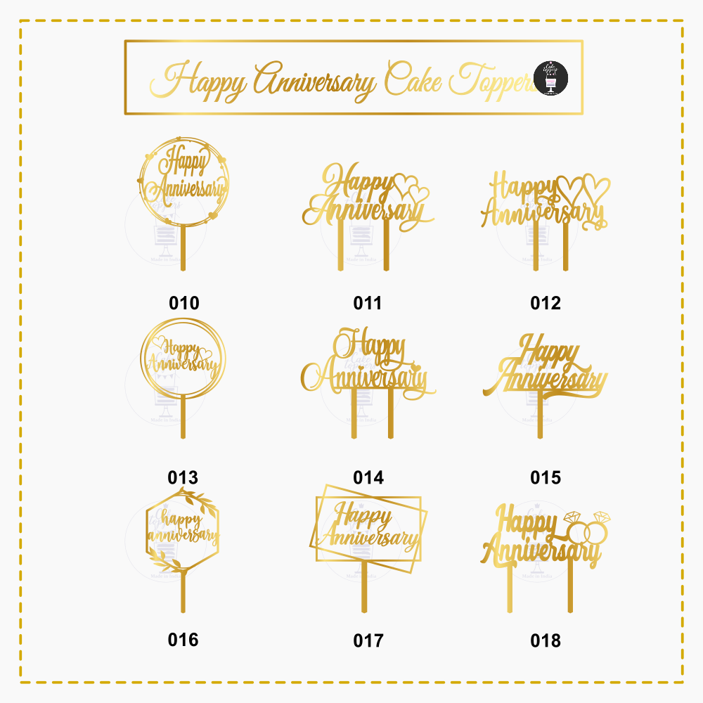 Happy Anniversary Cake Toppers Bulk Deals Medium Size