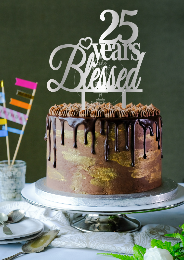 25 Years Blessed Cake Topper