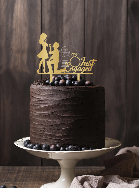 Just Engaged Cake Topper