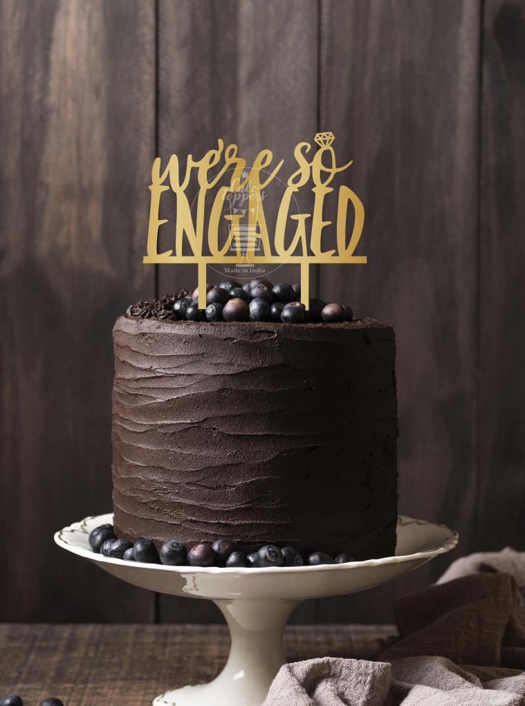We're Engaged Cake Topper
