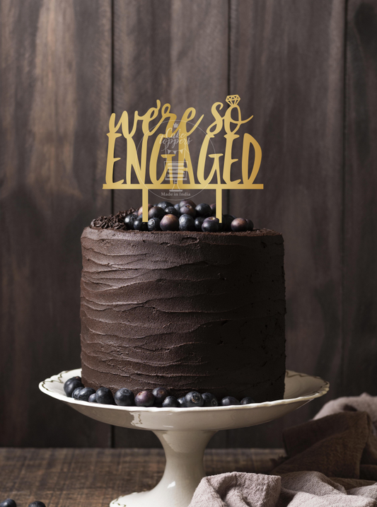 We're Engaged Cake Topper