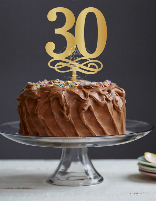 30 Cake Topper