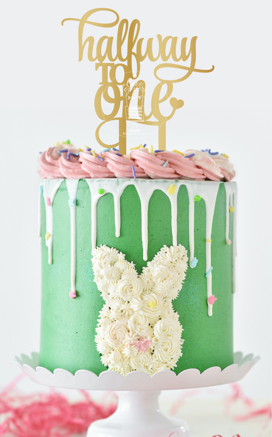 Half Way to One Cake Topper