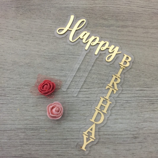 Falling Happy Birthday Cake Topper