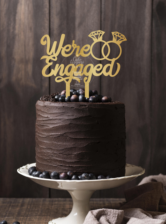 We're Engaged Cake Topper