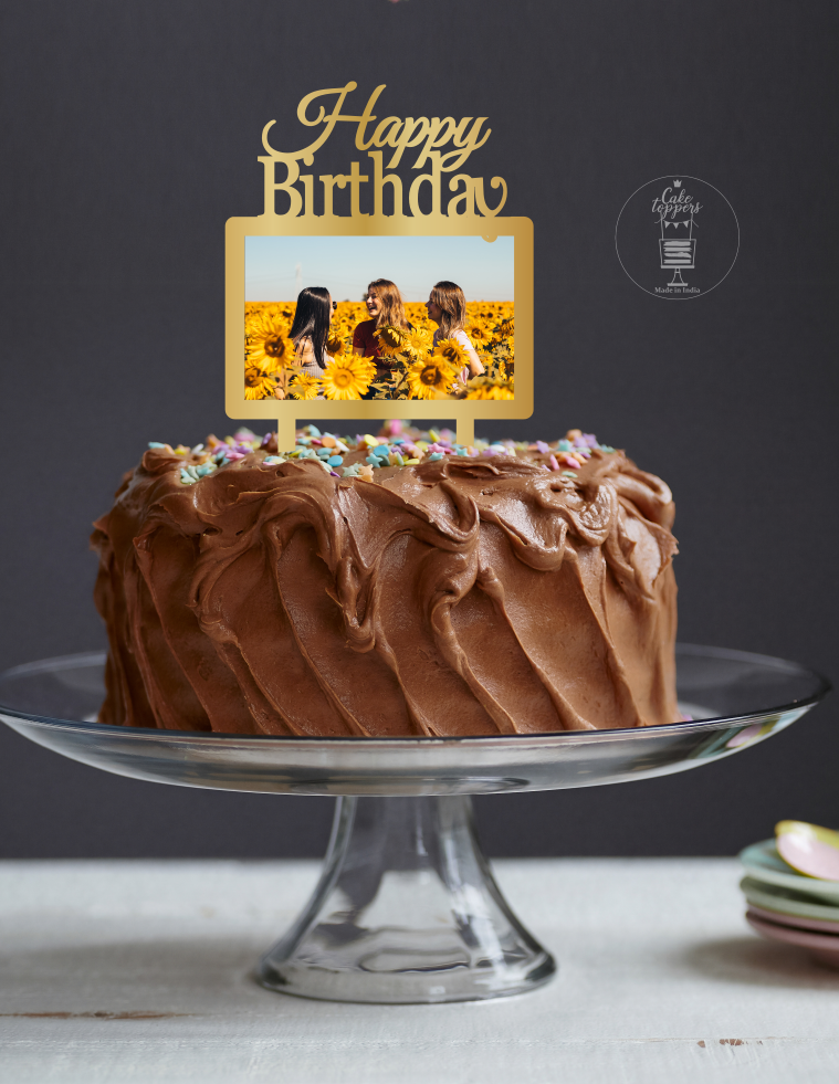 Happy Birthday Frame Cake Topper