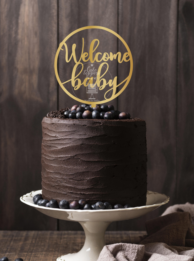 Welcome baby online boy cake topper