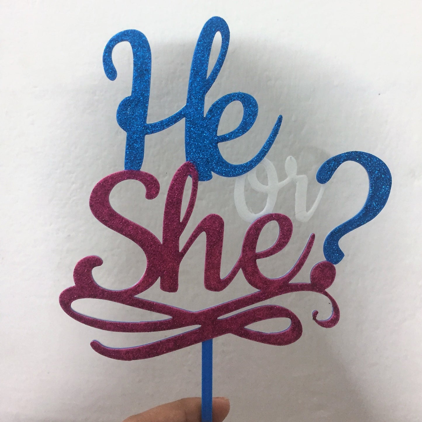He or She Cake Topper