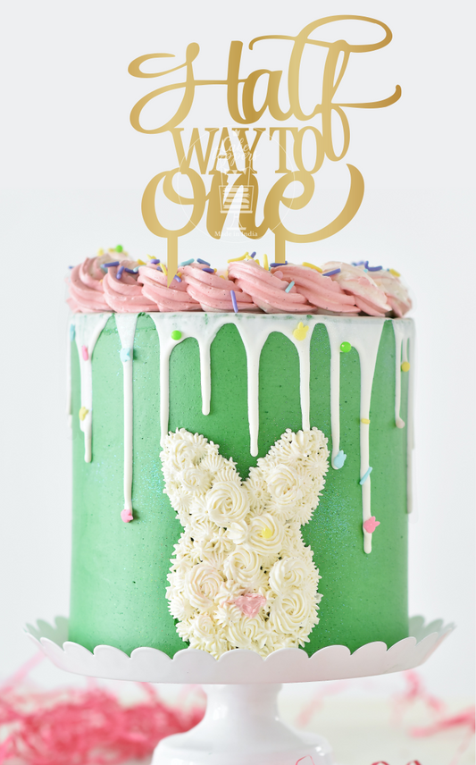 Half Way to One Cake Topper