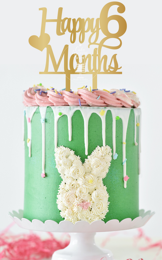 Happy 6 Months Cake Topper