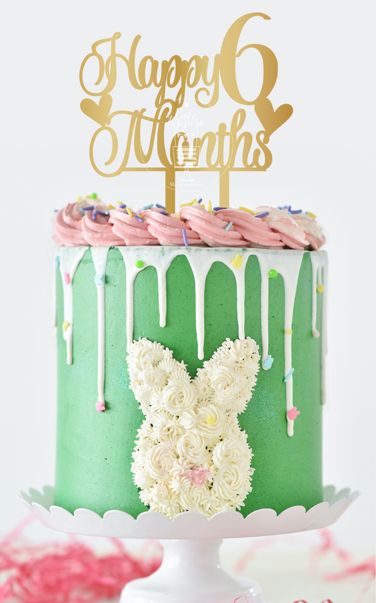 Happy 6 Months Cake Topper