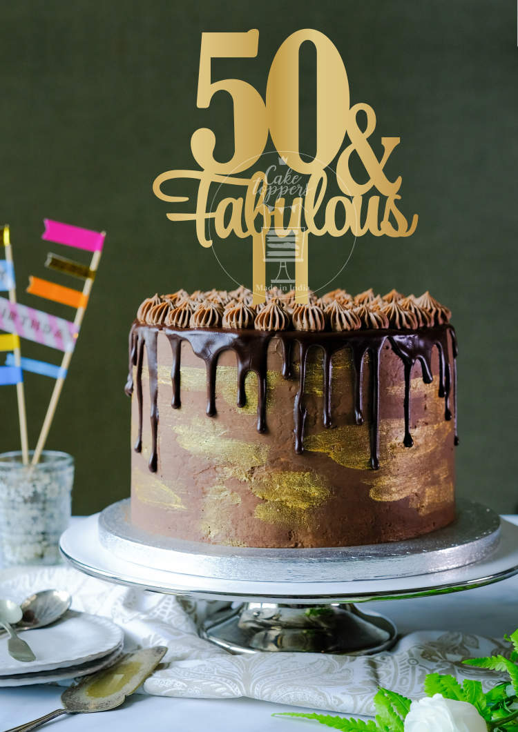 50 & Fabulous Cake Topper