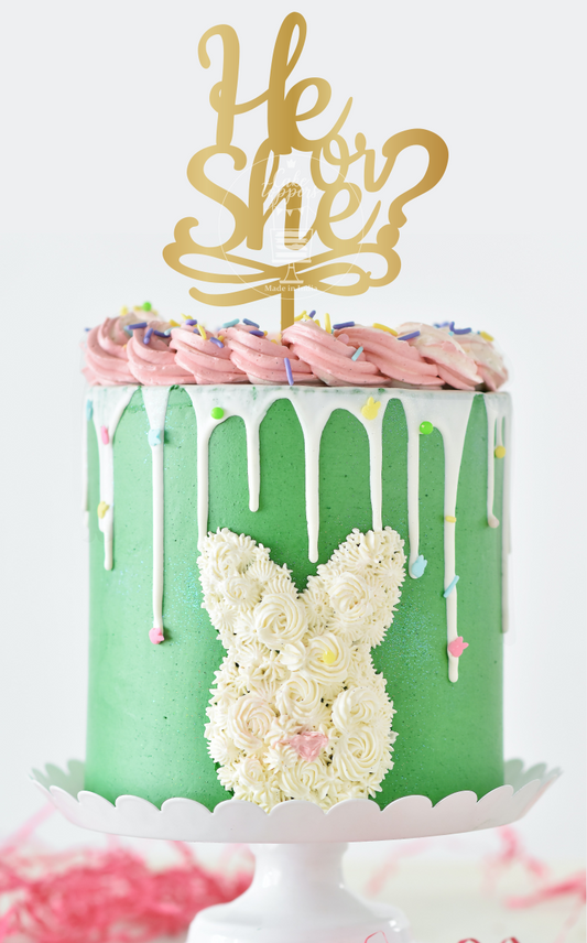 He or She Cake Topper
