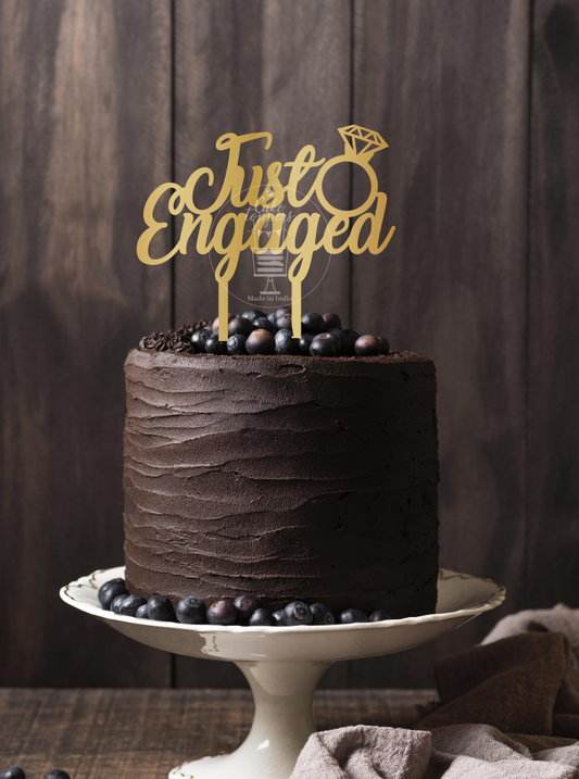 Just Engaged Cake Topper