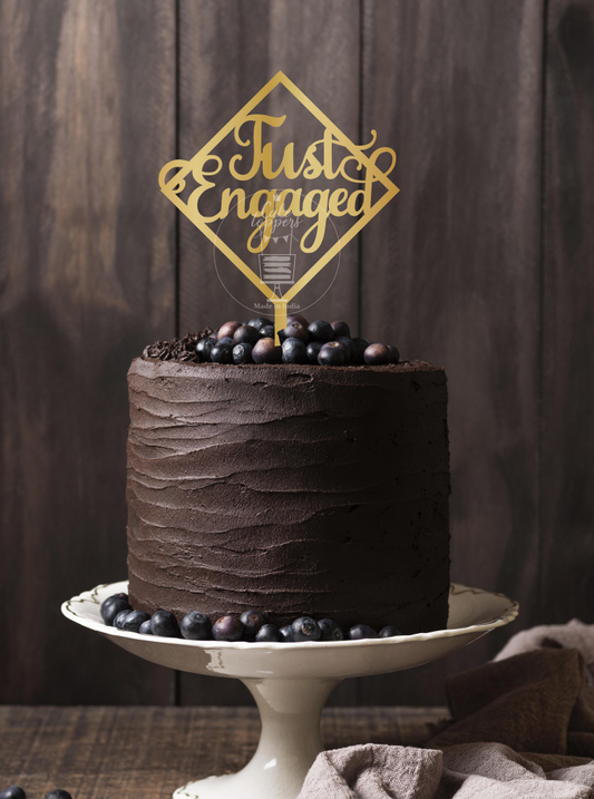 Just Engaged Cake Topper