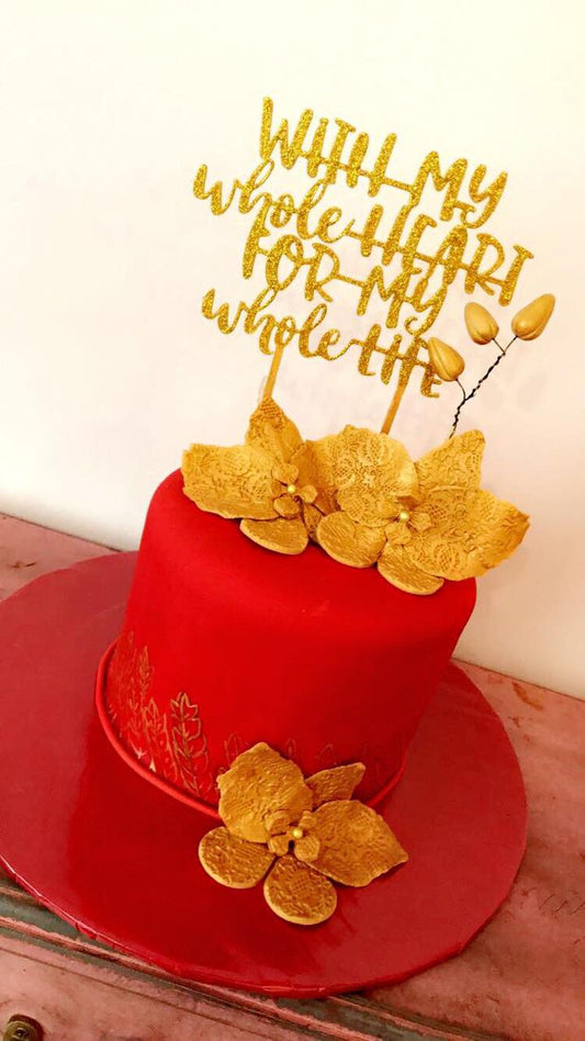 With my Whole Heart Cake Topper