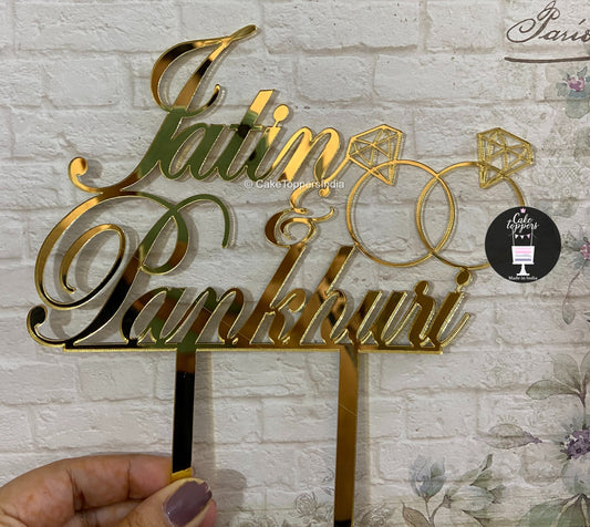 Customized Couple / Bride Groom Cake Topper for Wedding / Engagement PCCT003