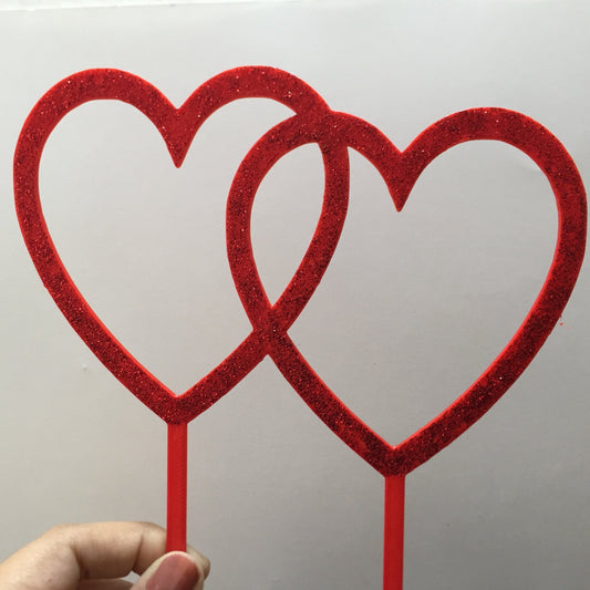 Double Hearts Cake Topper