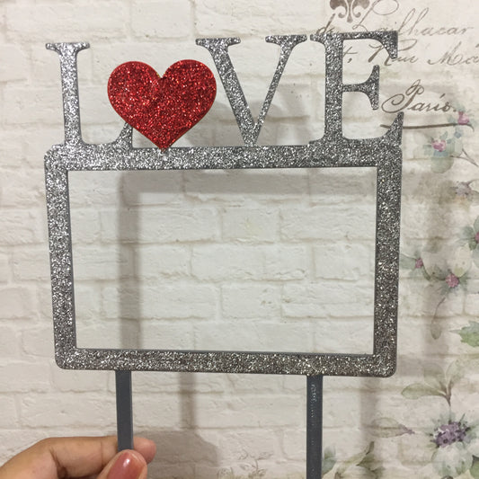 Love Photo Frame Cake Topper