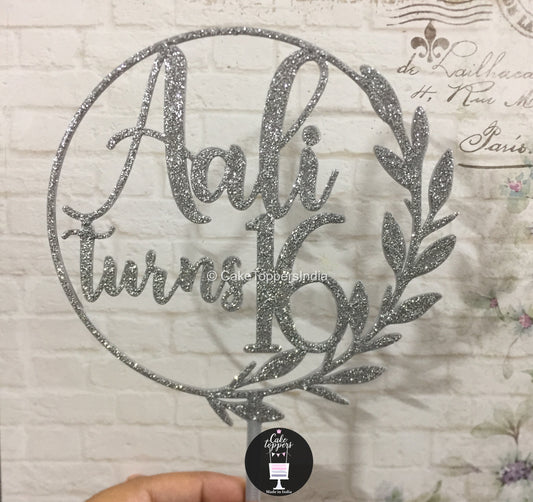 Personalized / Customized Happy Birthday Cake Topper with Name and Age