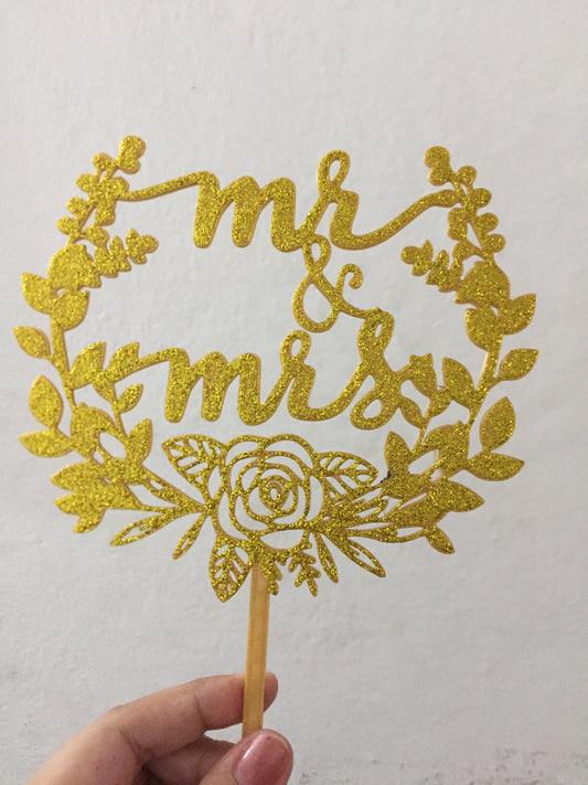 Mr & Mrs Cake Topper