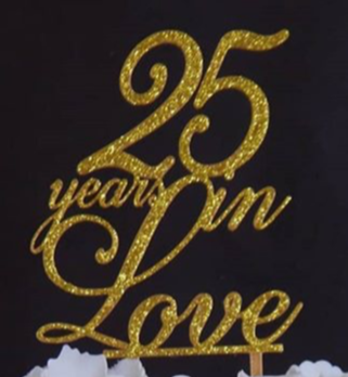 25 Years in Love Cake Topper