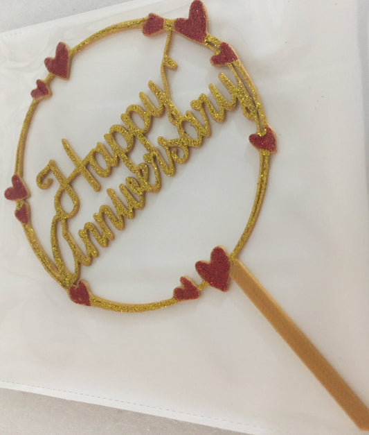 Happy Anniversary Cake Topper