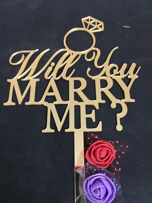 Will You Marry Me Cake Topper