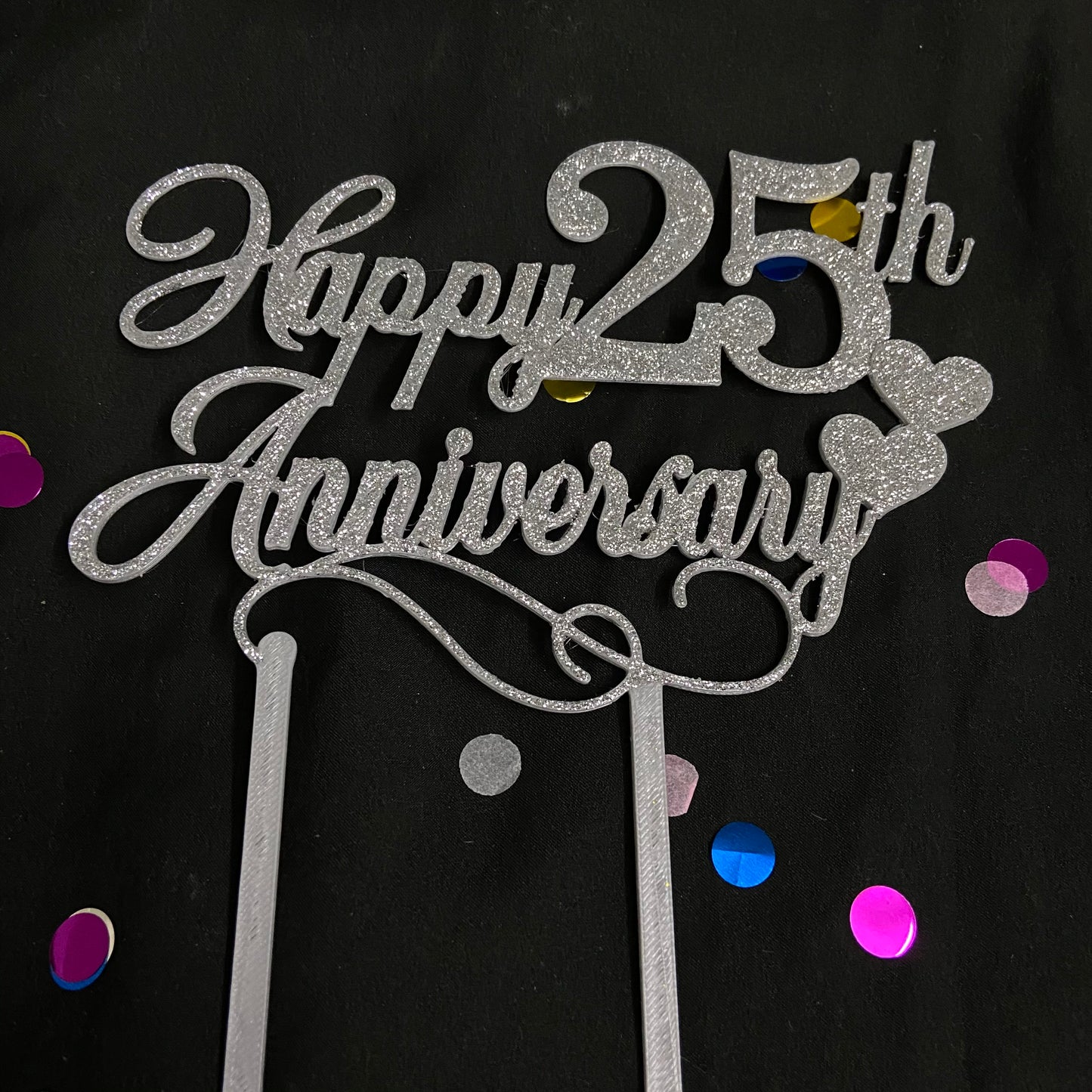 Happy 25th Anniversary Cake Topper