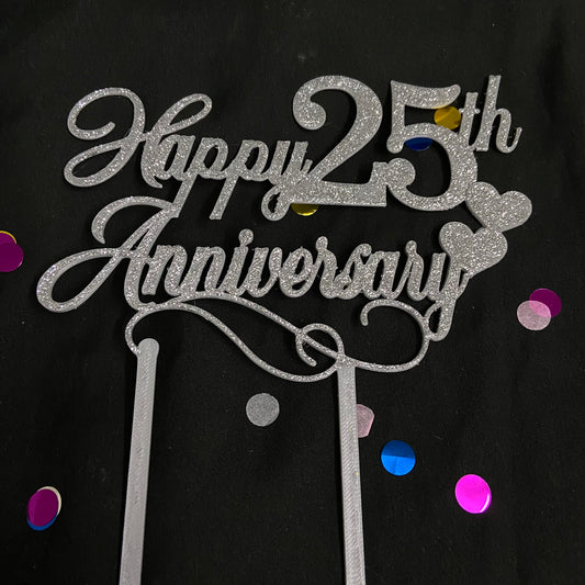 Happy 25th Anniversary Cake Topper