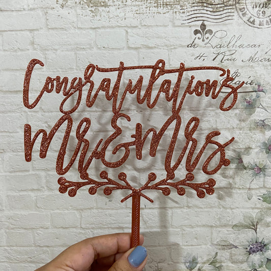 Congratulations Mr & Mrs Cake Topper