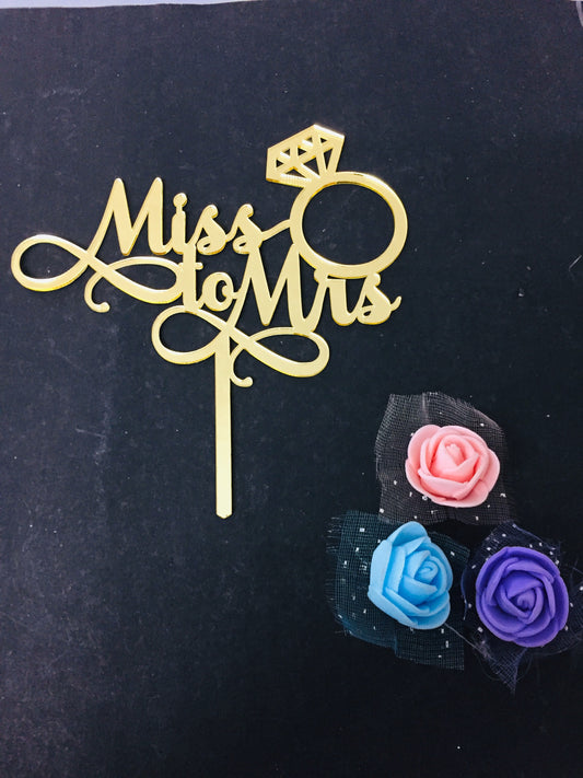 Miss to Mrs Cake Topper