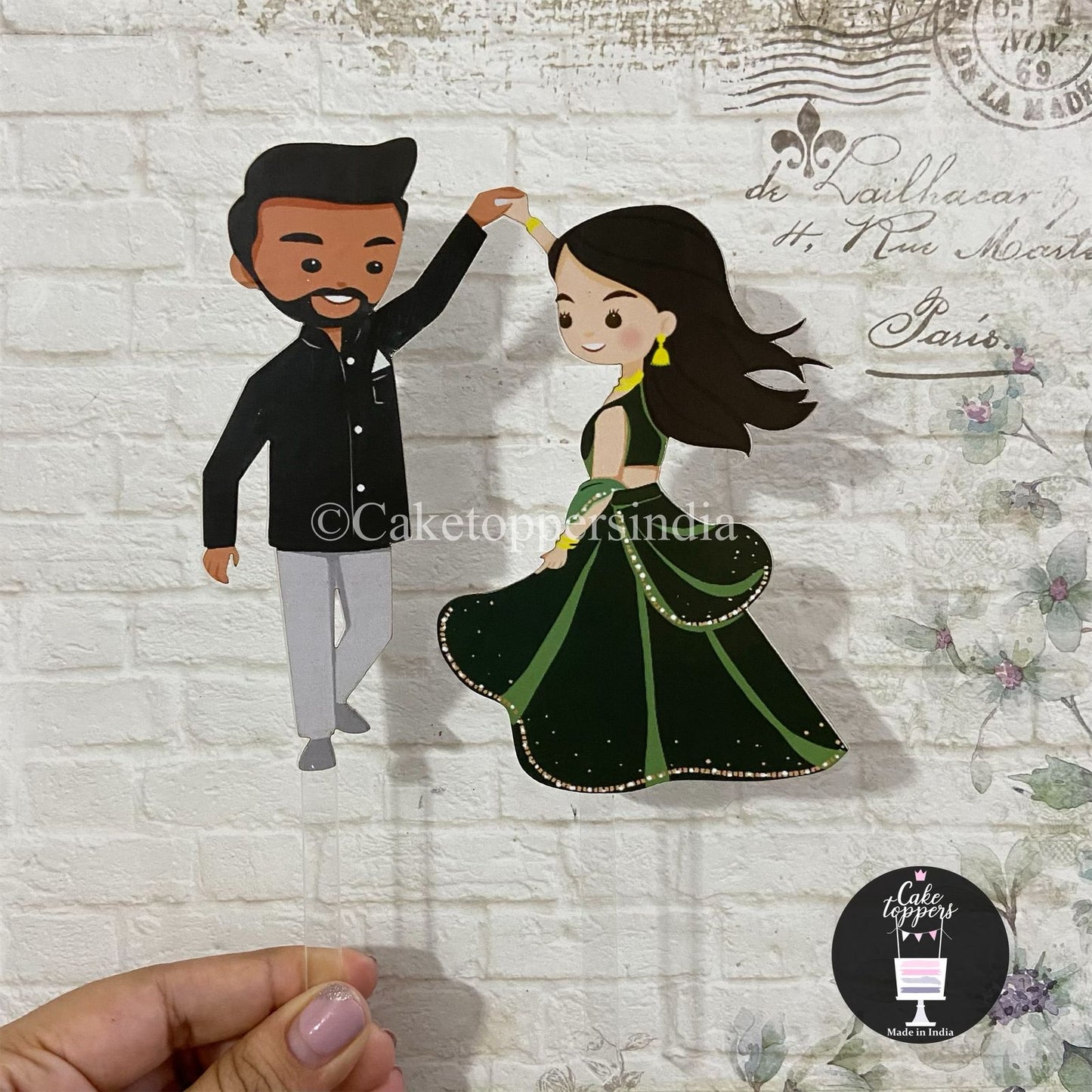 Indian Wedding Couple Cake Topper - WEDCT030