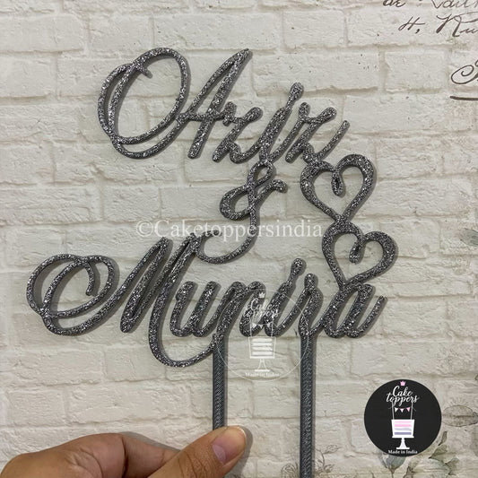 Customized Couple / Bride Groom Cake Topper for Wedding / Engagement Cake