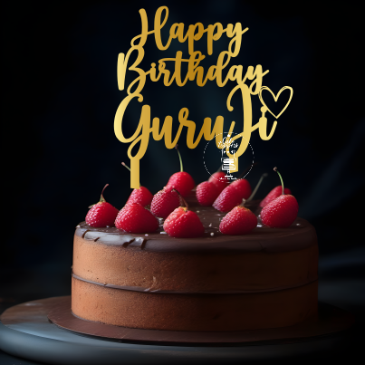 Happy Birthday Guruji Cake Topper - LVDCT011