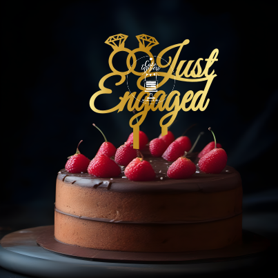 Just Engaged Cake Topper - ET0027