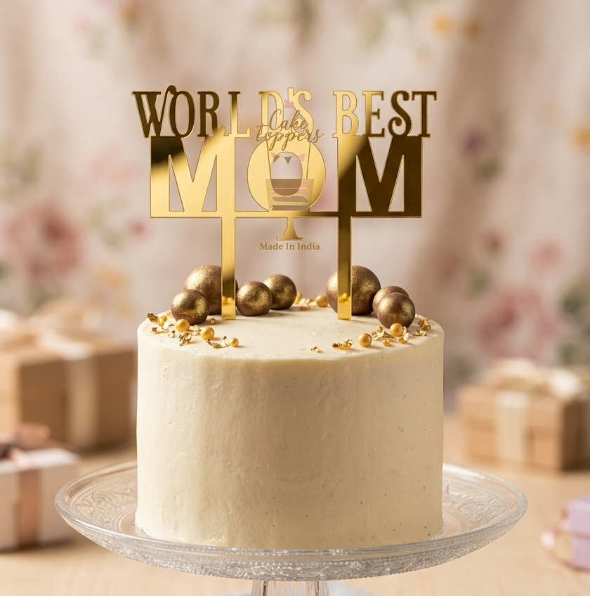 World's Best Mom Cake Topper - MOMCT018