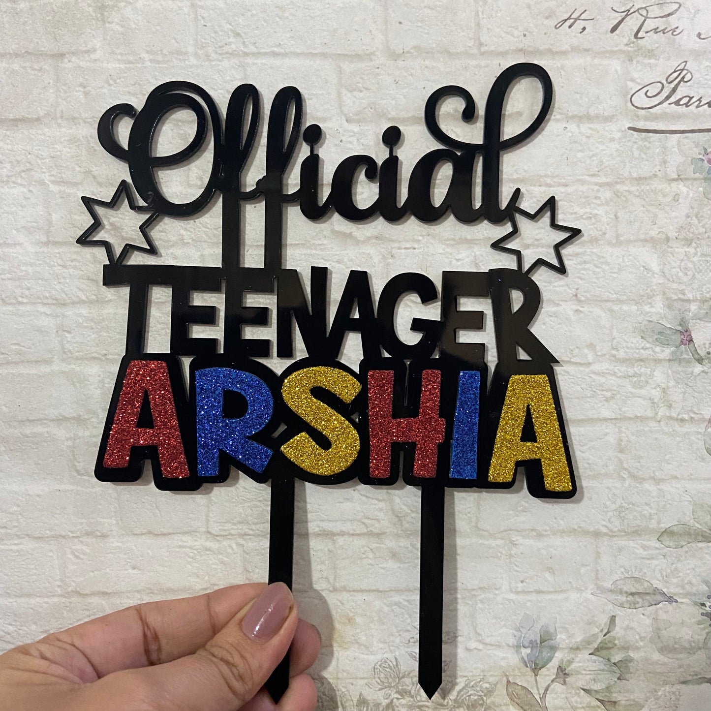 Personalised Customised Official Teenager Cake Topper with Name PAMCT006