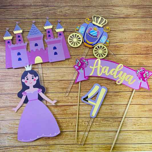 Personalized / Customized Princess Theme Cake Topper with Name and Age PKCT108