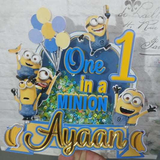 Personalized / Customized Minions Cake Topper with Name and Age